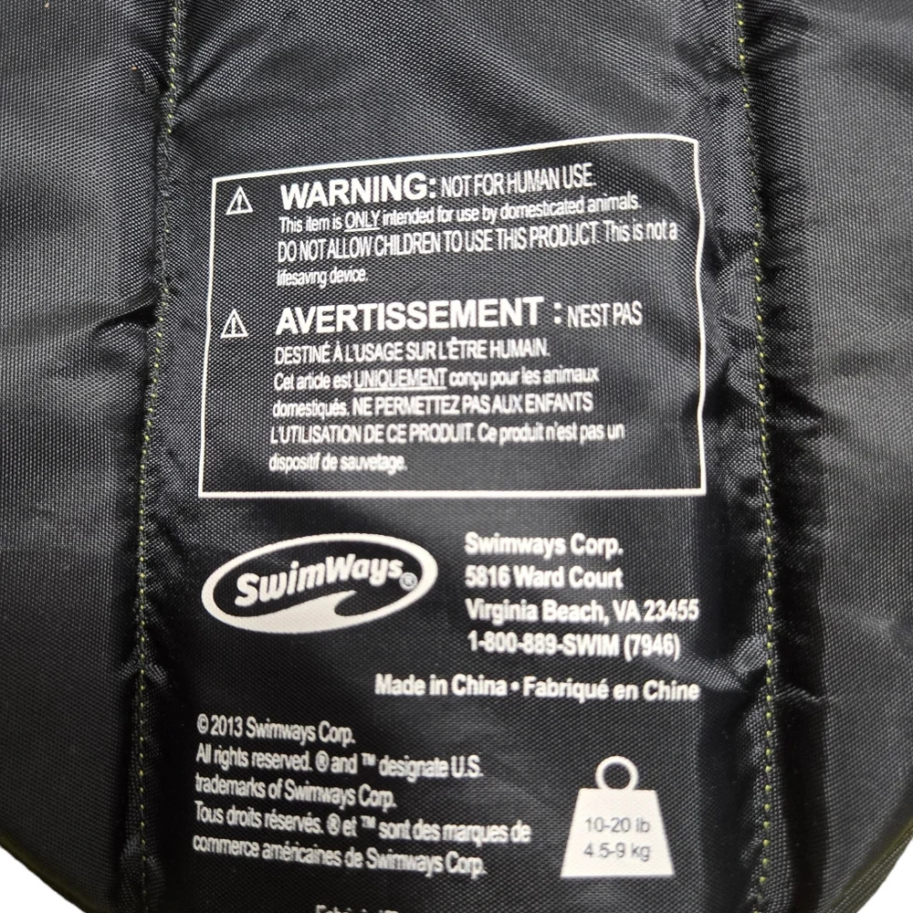 ``P25689 - Yellow Swimways Doggie Swim Vest Life Jacket